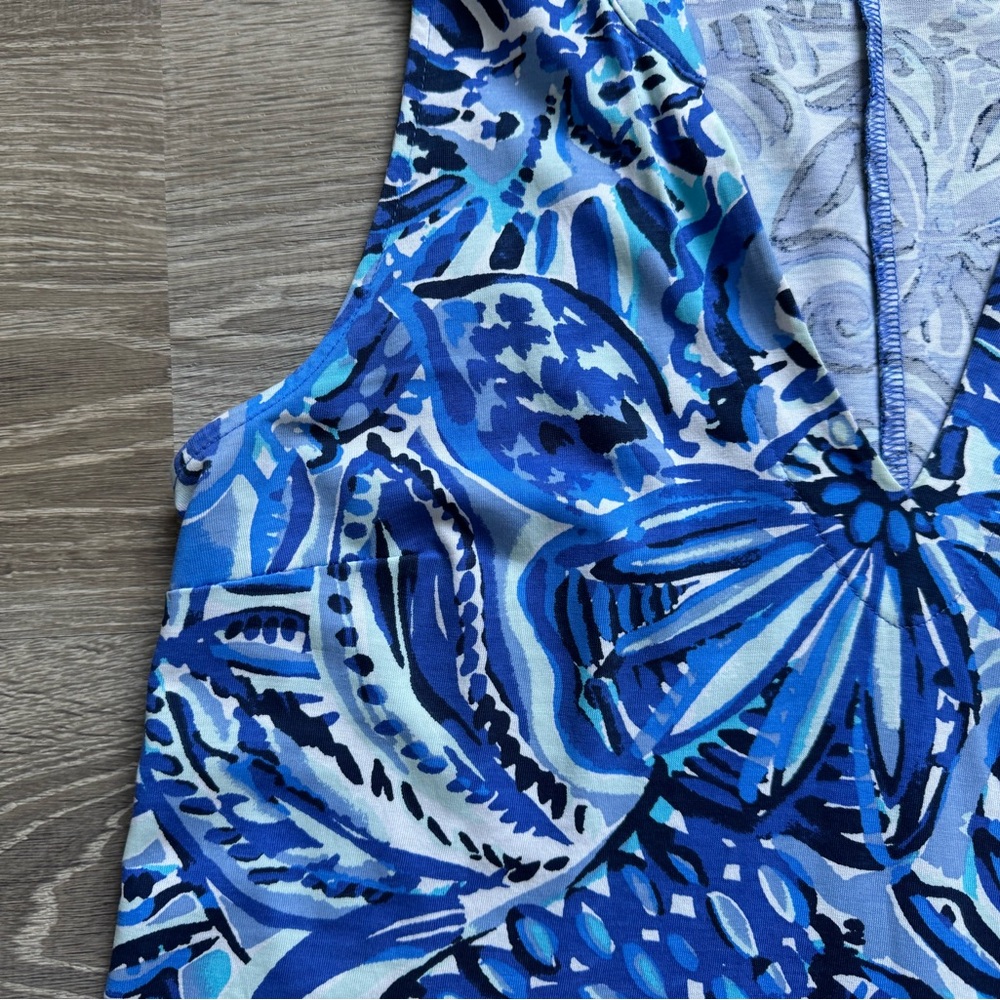 🩵 LILLY PULITZER Emile Dress in Zanzibar Blue Print Sleeveless Size S - Picture 5 of 6